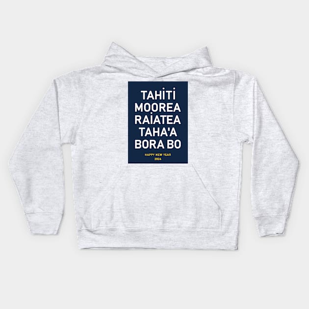 Tahiti Bora Bora Moorea Papeete Surf Pacific French Polynesia Kids Hoodie by PB Mary